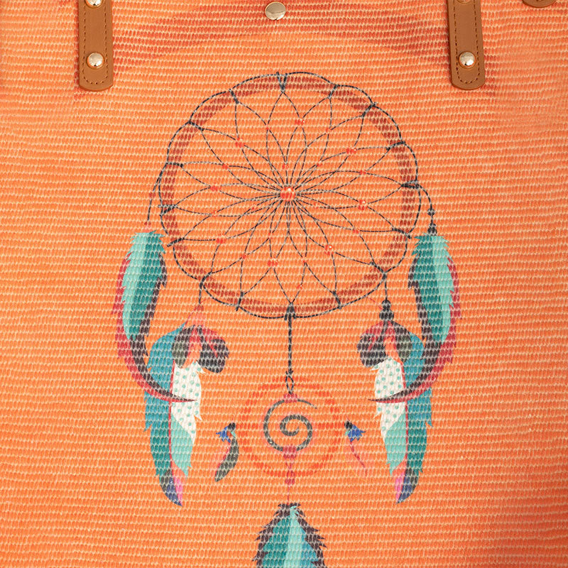 Nimara Ritual Large Capacity Dreamcatcher Mandala Tassel Canvas Tote Shoulder Bag