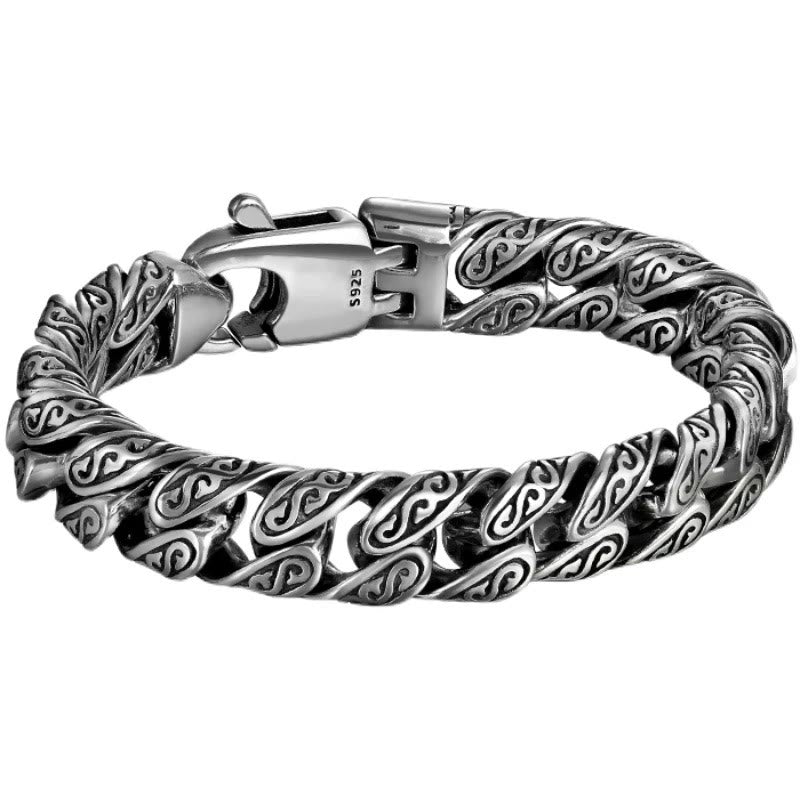 Nimara Ritual Vintage Tang Dynasty Flower Design Carved Luck Bracelet
