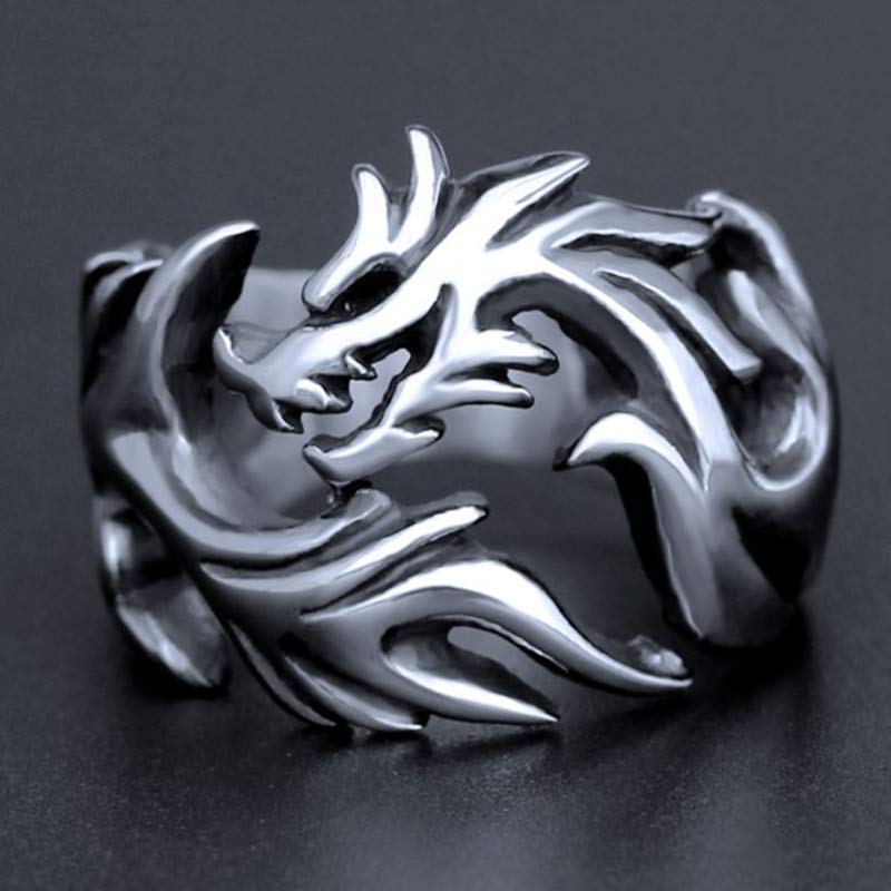Nimara Ritual Dragon Pattern Protection Strength Adjustable Ring