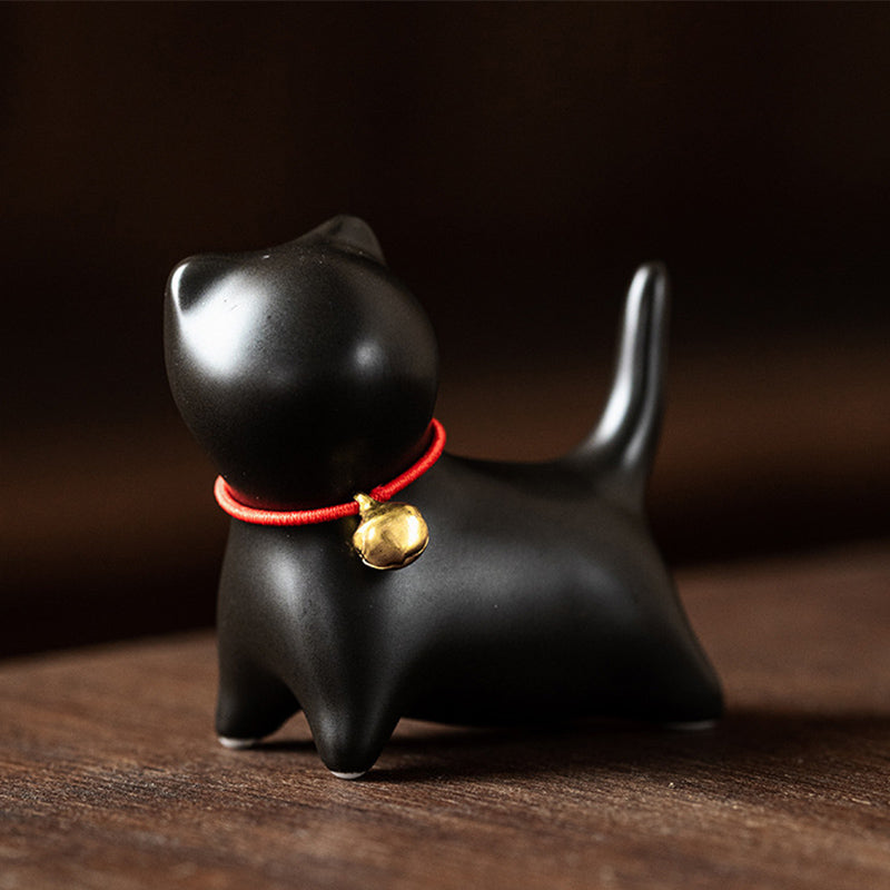Nimara Ritual Mini Small Cute Cat Tea Pet Ceramic Home Desk Figurine Decoration