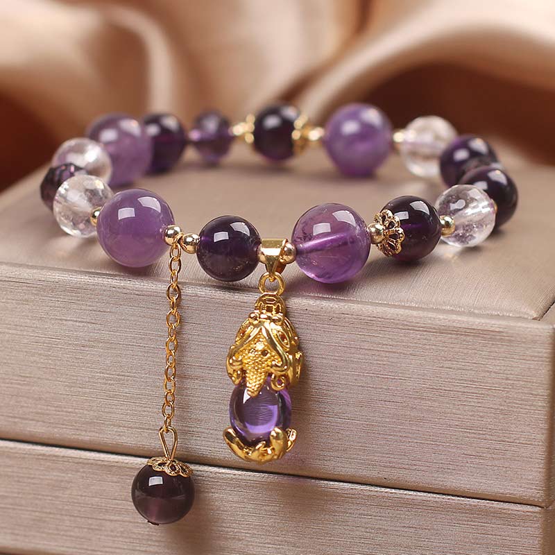 Nimara Ritual Natural Amethyst PiXiu Healing Bracelet