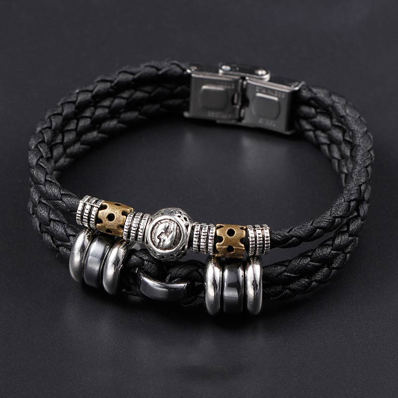 Nimara Ritual 12 Constellations of the Zodiac Hematite Protection Bracelet