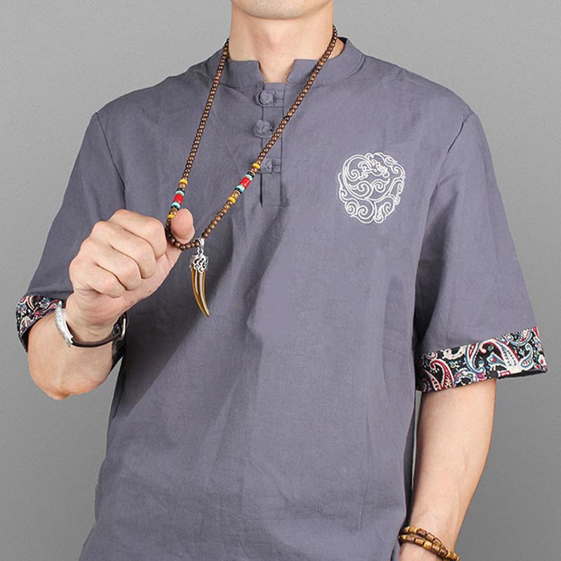 Nimara Ritual Wenge Wood Turquoise Stone Horn Style Protection Meditation Necklace Pendant