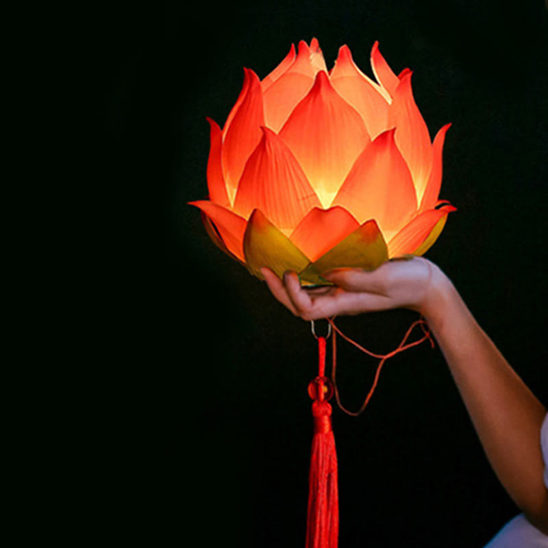 Nimara Ritual DIY Lotus Flower Dragon Lantern Tassel Lamp Decoration