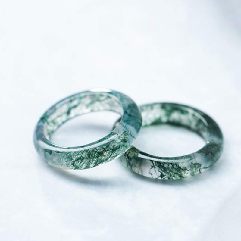 Nimara Ritual Moss Agate Healing Balance Ring