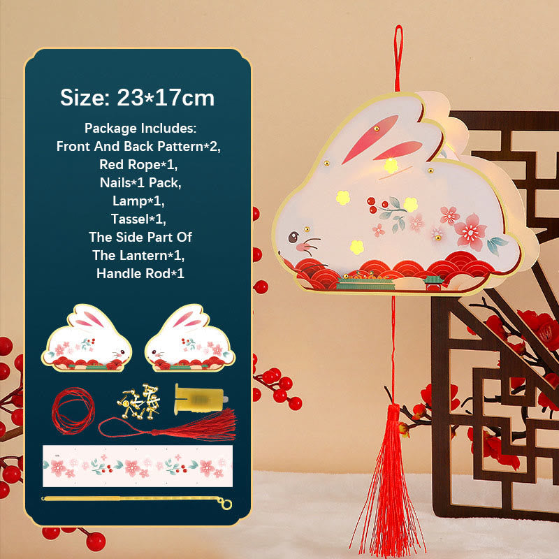 Nimara Ritual DIY Good Luck Cute Rabbit Paper Lantern Lamp Mid-Autumn Festival Lantern Decoration