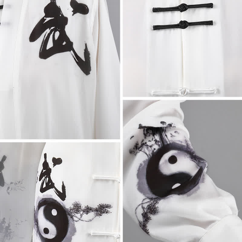Nimara Ritual 3Pcs Yin Yang Tree Tai Chi Spiritual Zen Practice Meditation Prayer Uniform Unisex Clothing Set
