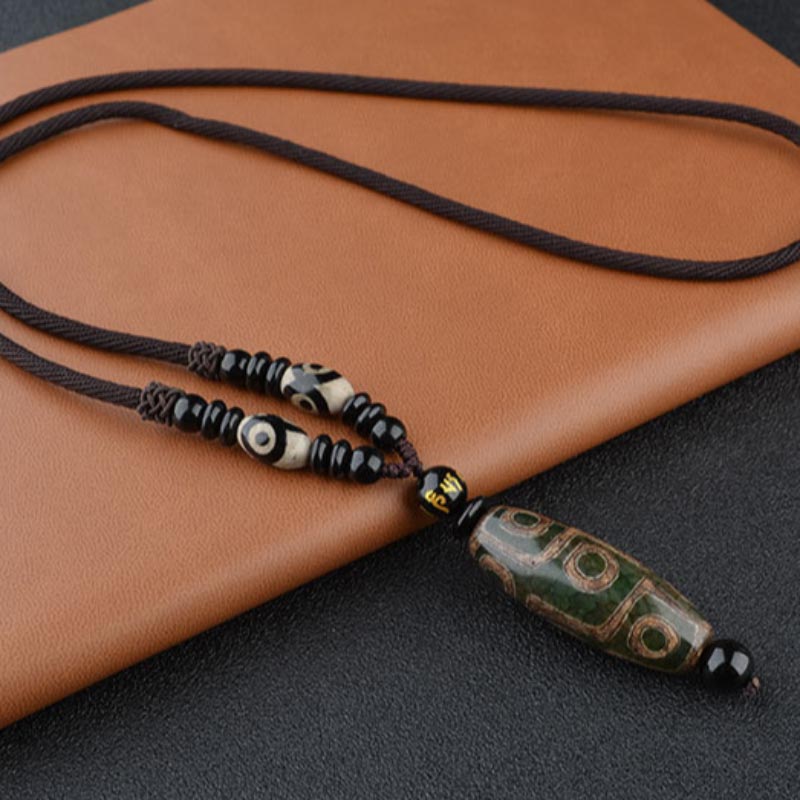 Nimara Ritual Nine-Eye Dzi Bead Wealth Protection Necklace