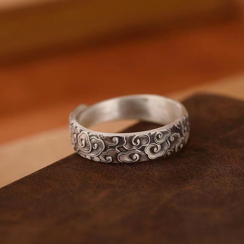 Nimara Ritual Vintage Auspicious Clouds Pattern Luck Ring