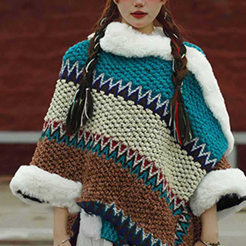 Nimara Ritual Tibetan Multicolored Striped Shawl Winter Cozy Travel Scarf Wrap