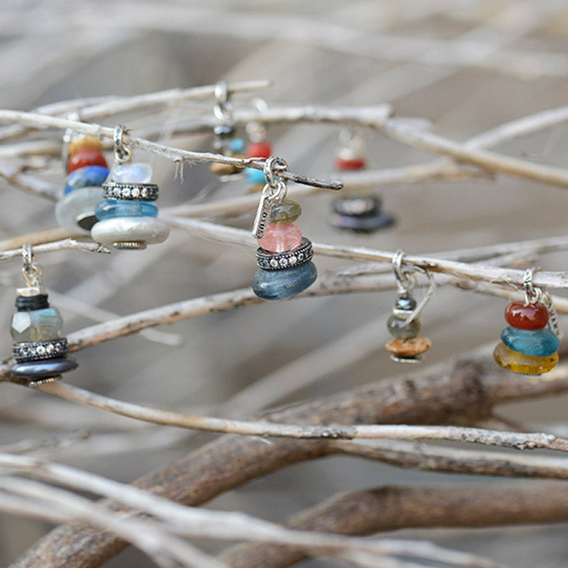 Nimara Ritual Zen Cairn Labradorite Various Crystals Calm Pendant Necklace