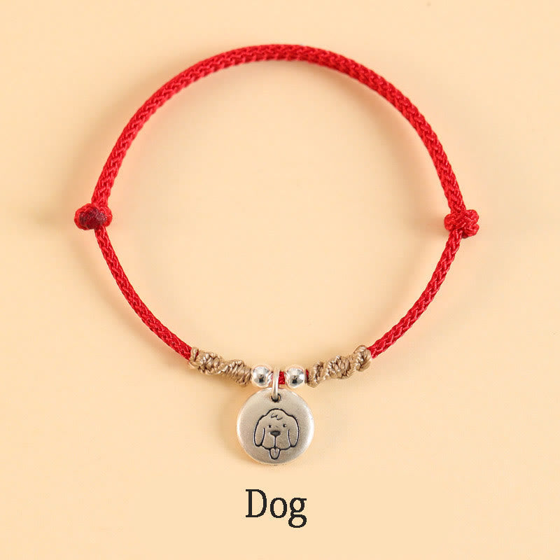 Nimara Ritual Handmade 999 Sterling Silver Year of the Dragon Cute Chinese Zodiac Luck Braided Bracelet
