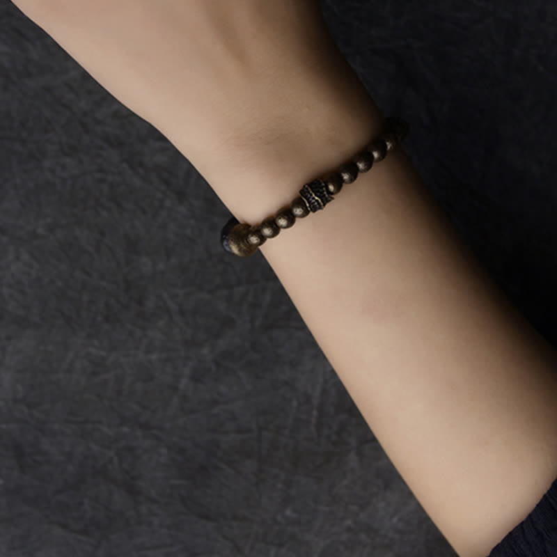 Nimara Ritual Lava Rock Stone Copper Balance Cuff Bracelet Bangle