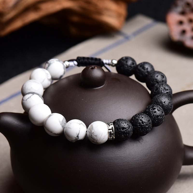 Nimara Ritual Yin Yang Lava Stone Protection Bracelet