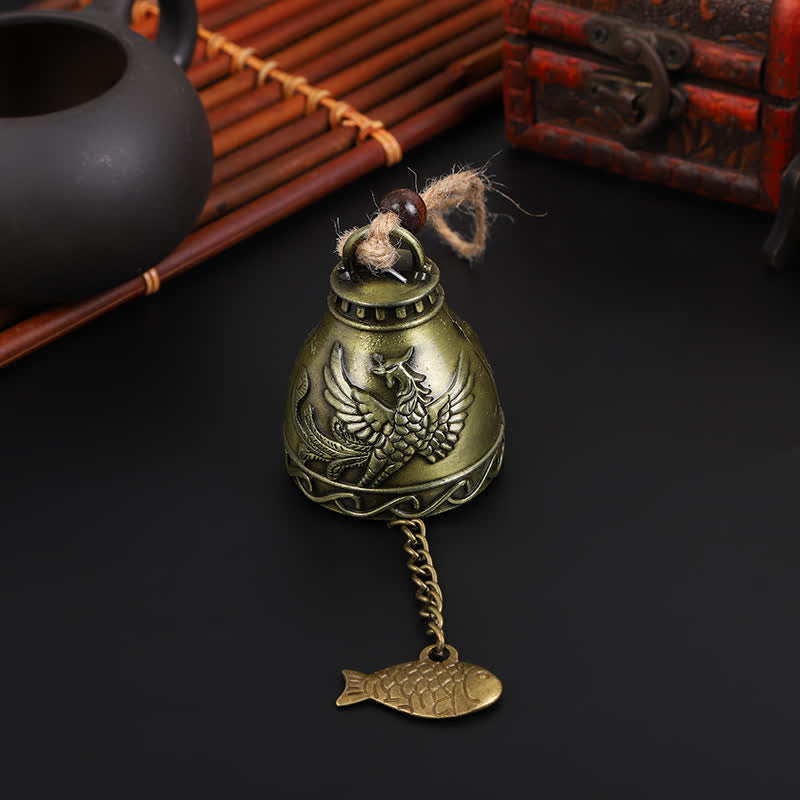 Nimara Ritual Feng Shui Buddha Koi Fish Dragon Elephant Wind Chime Bell Luck Wall Hanging Decoration