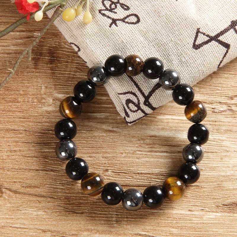 Nimara Ritual Tibetan Tiger's Eye Bracelet Necklace Set