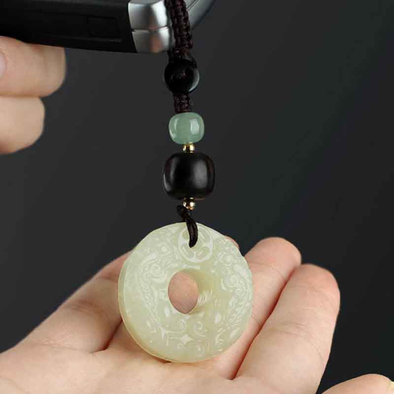 Nimara Ritual PiXiu Jade Peace Buckle Abundance Wealth Key Chain