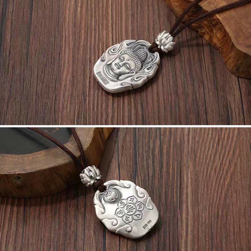 Nimara Ritual Chinese Zodiac Natal Buddha Om Mani Padme Hum Lotus Compassion Necklace Pendant