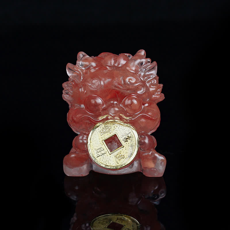 Nimara Ritual Handmade Cute PiXiu Gold Coin Crystal Fengshui Energy Wealth Fortune Home Decoration