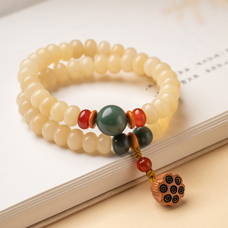 Nimara Ritual Bodhi Seed Lotus Pod Charm Peace Double Wrap Bracelet