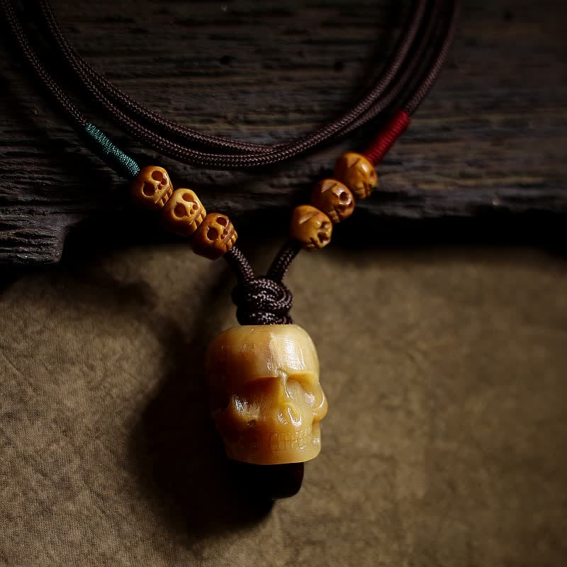 Nimara Ritual Tibetan Camel Bone Skull The Lord of the Corpse Forest Protection Necklace Pendant