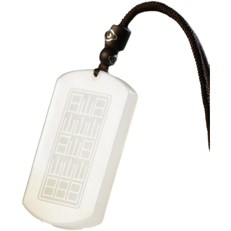 Nimara Ritual White Jade PiXiu Yin Yang Luck Protection Necklace Pendant