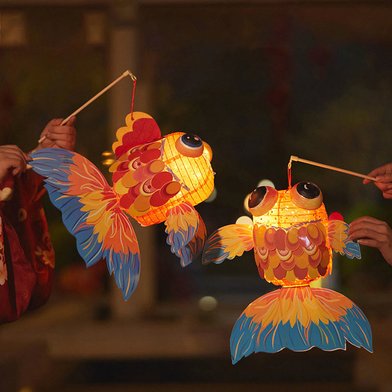 Nimara Ritual DIY Good Luck Koi Fish Paper Lantern Lamp Mid-Autumn Festival Child Kids Lantern Decoration