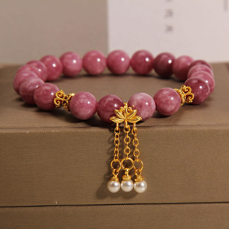 Nimara Ritual Pink Tourmaline Lotus Flower Positive Bracelet