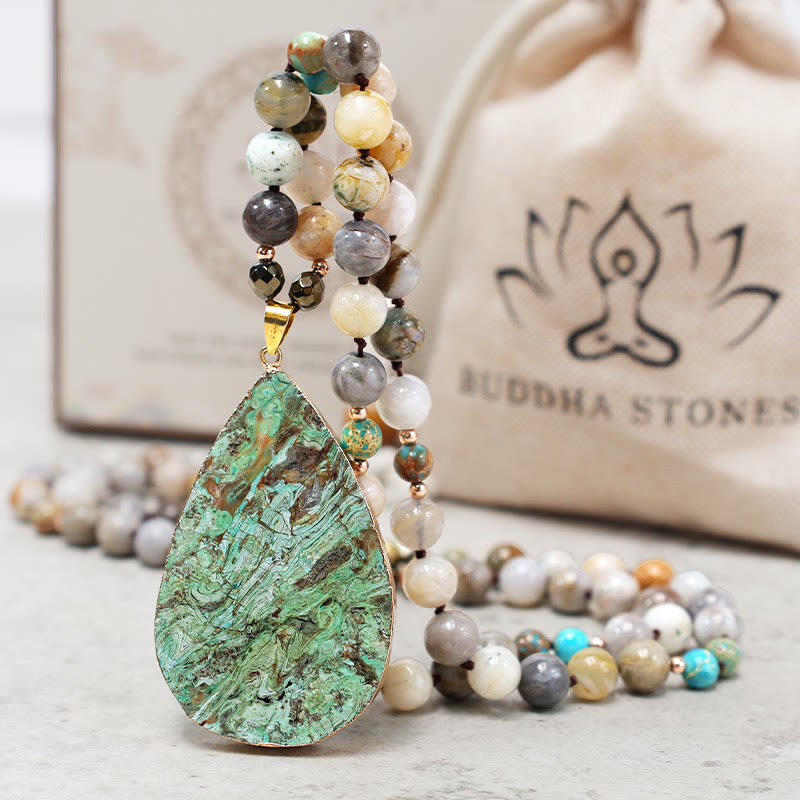 Nimara Ritual Natural Ocean Picasso Jasper Beaded Healing Neckace