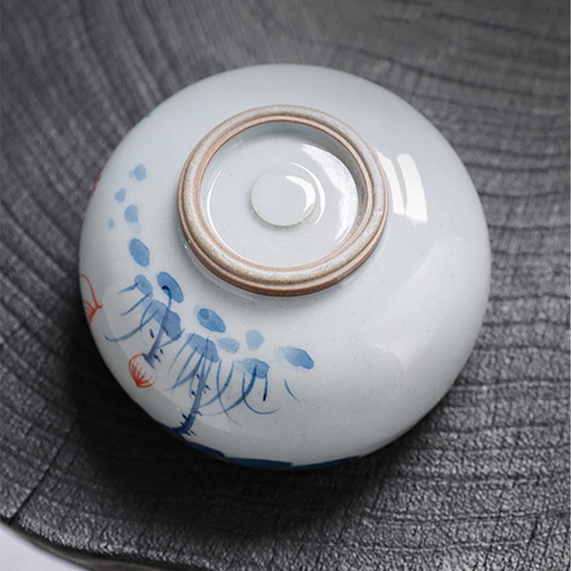 Nimara Ritual Lotus Flower Leaf Bamboo Ceramic Teacup Kung Fu Tea Cups