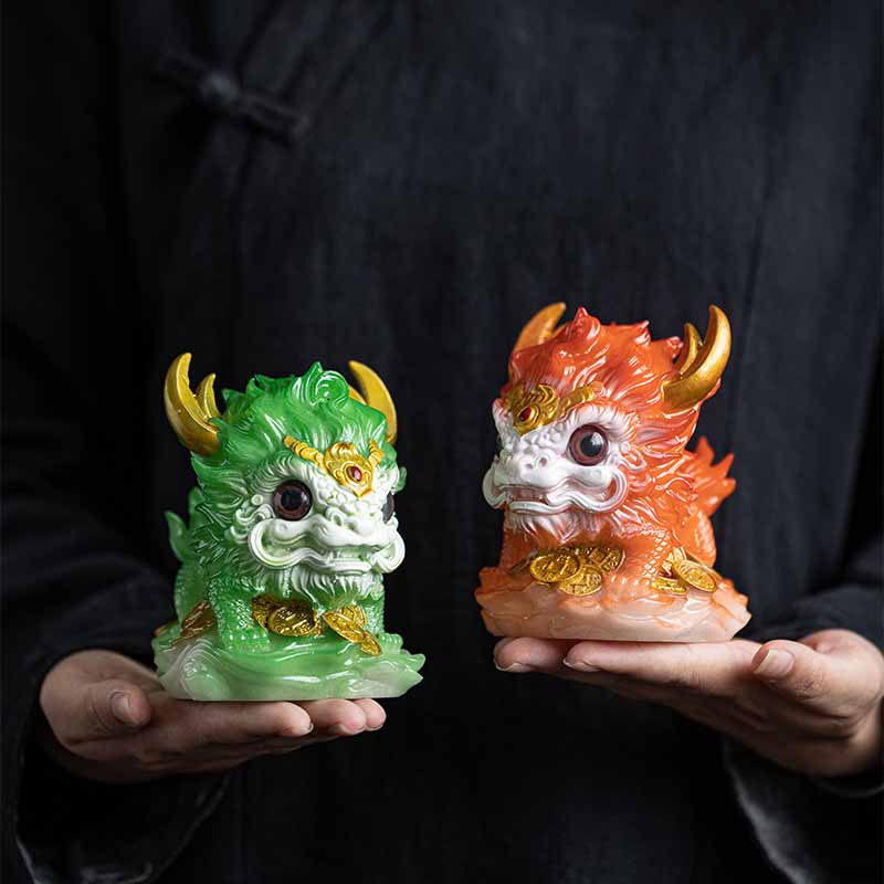 Nimara Ritual Color Changing Small Kirin Resin Tea Pet Home Figurine Decoration