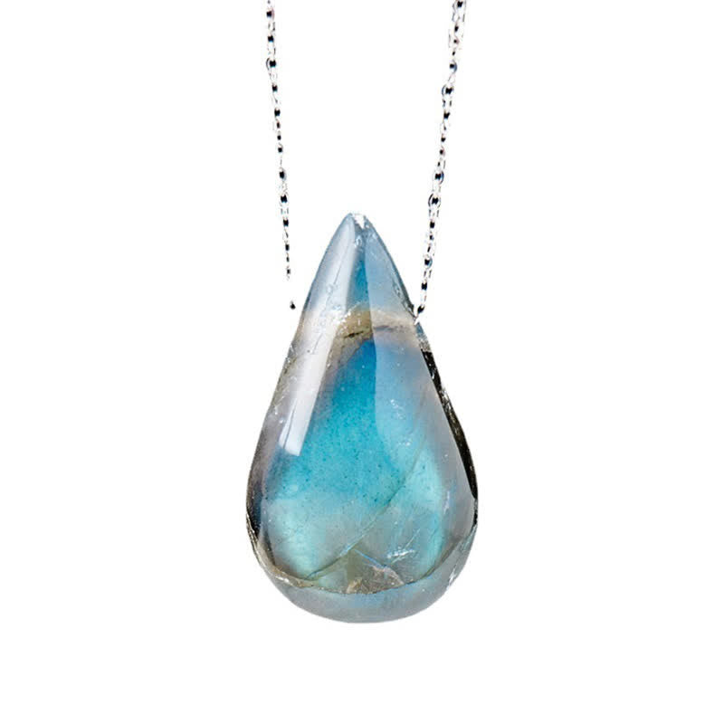 Nimara Ritual Labradorite Water Drop Support Healing Necklace Pendant