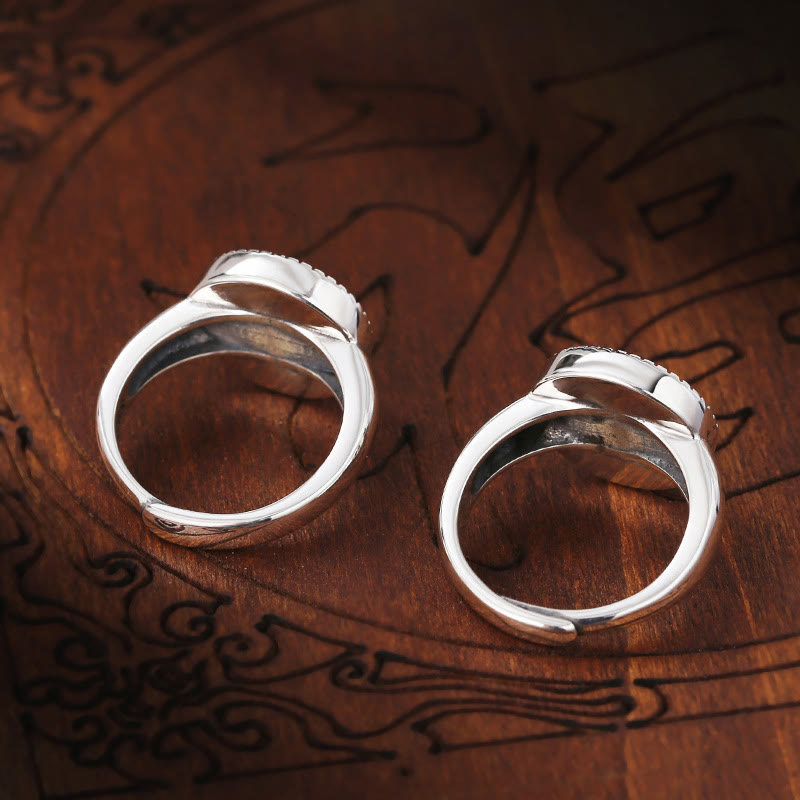 Nimara Ritual Tibetan Om Mani Padme Hum Peace Rotatable Ring
