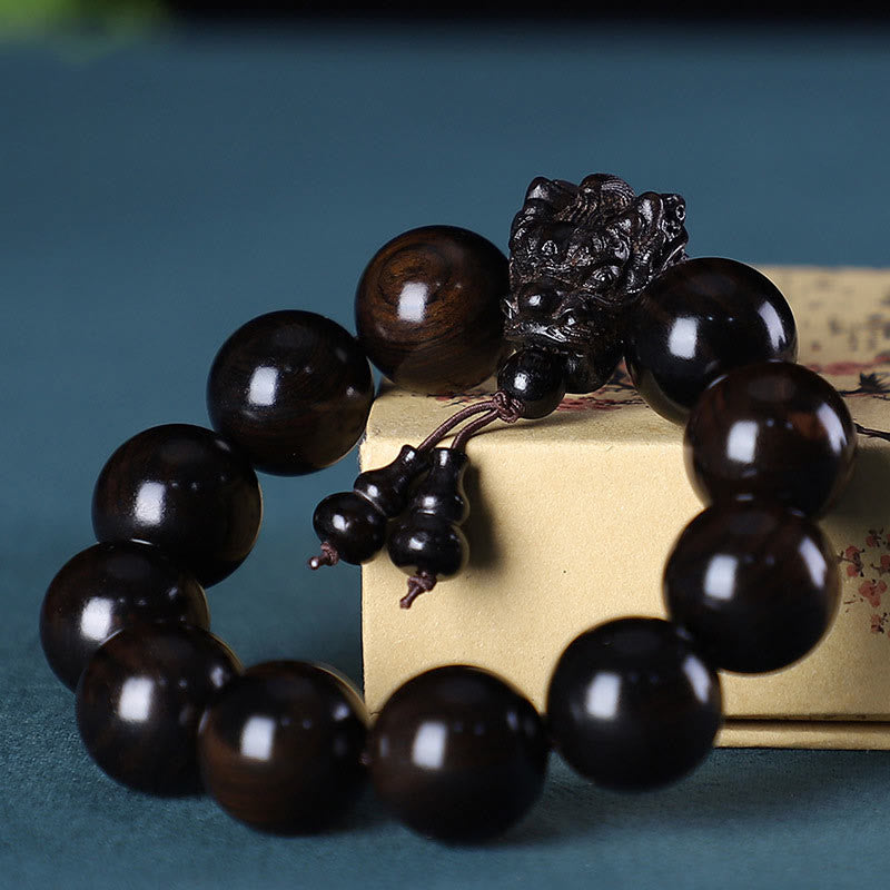 Maintain Healing Energy Rosewood Dragon Carved Protection Bracelet