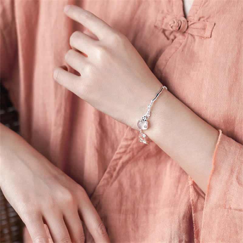 Nimara Ritual "Sending Grace and Harmony"Plum Blossom Chalcedony Bracelet Includes Gift Message Card