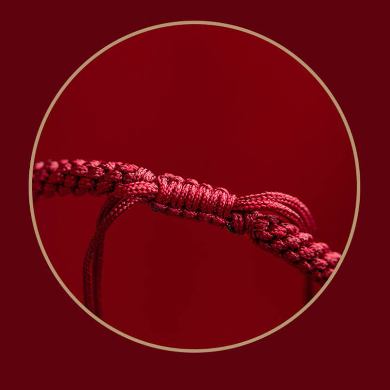Nimara Ritual Tibet Cinnabar Om Mani Padme Hum Engraved Blessing Braided Bracelet