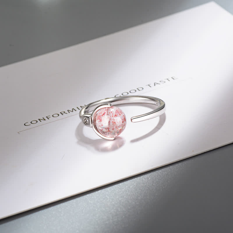 Nimara Ritual Pink Crystal Soothing Rotation Ring