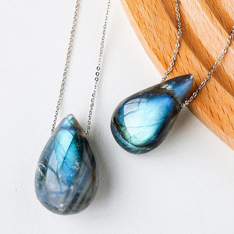 Nimara Ritual Labradorite Water Drop Support Healing Necklace Pendant