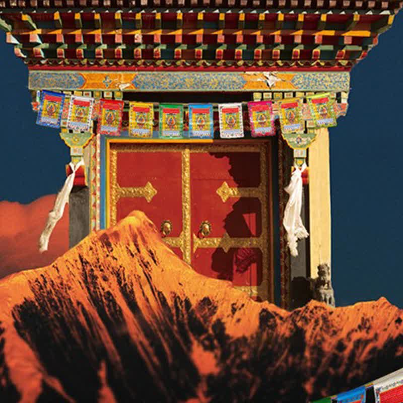Nimara Ritual Tibetan 10 Colors Windhorse Buddha Healing Auspicious Outdoor Prayer Flag