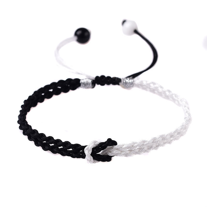 Nimara Ritual Handmade Black White Rope Braided Healing Bracelet