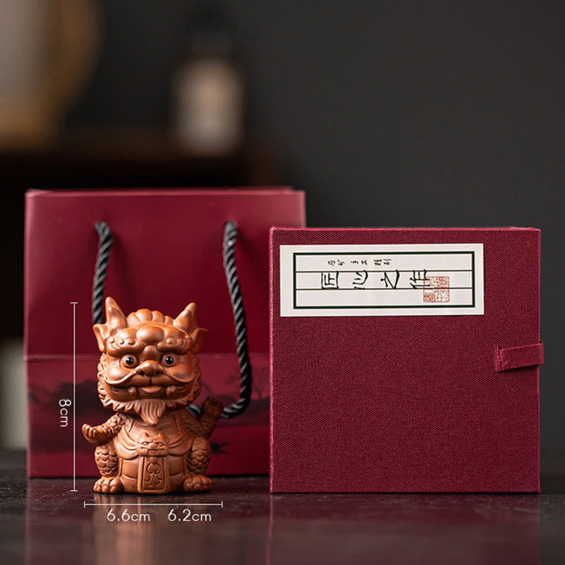 Nimara Ritual Luck Dragon Wealth Tea Pet Purple Clay Figurine Decoration
