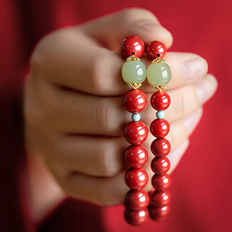 Nimara Ritual Cinnabar Green Aventurine Fortune Luck Bracelet