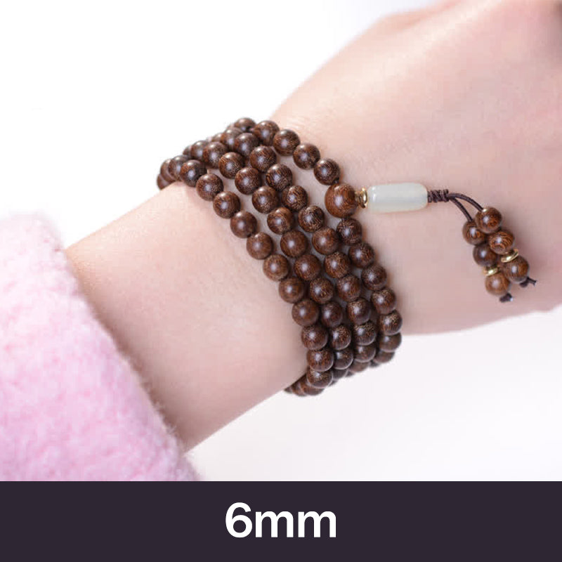 Nimara Ritual 108 Mala Beads Rosewood Jade Calm Bracelet