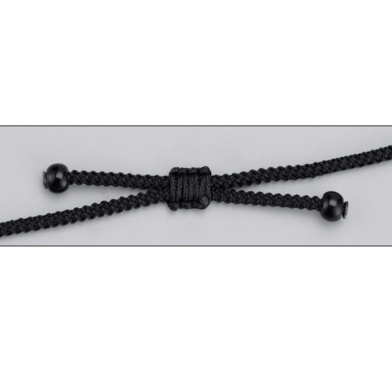 Nimara Ritual 999 Sterling Silver Nine-Eye Dzi Bead Pattern Protection Rope Necklace Pendant