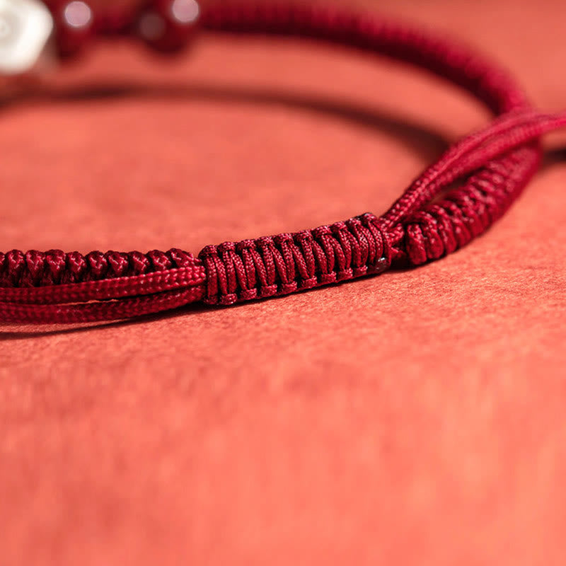 Nimara Ritual 925 Sterling Silver Chinese Zodiac Natal Buddha Cinnabar Calm Bracelet
