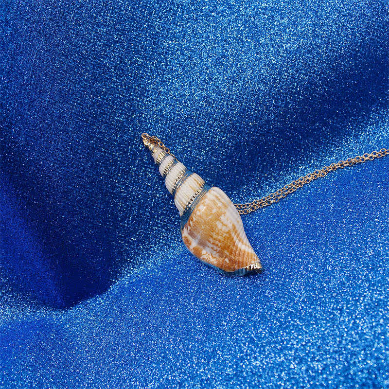Nimara Ritual Natural Shankha Conch Shell Seashell Lucky Necklace Pendant
