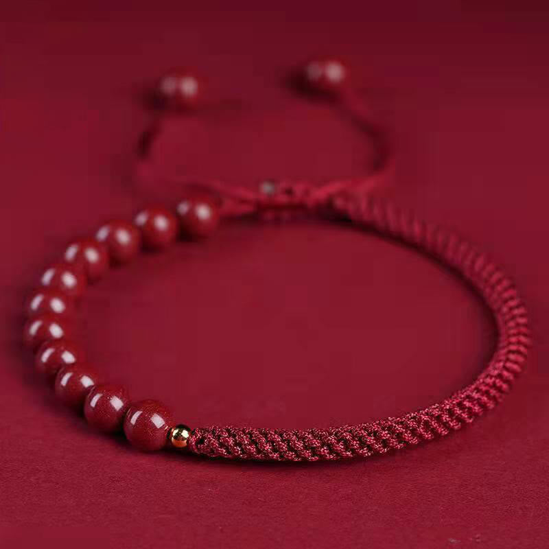 Nimara Ritual Natural Cinnabar King Kong Knot Blessing String Bracelet