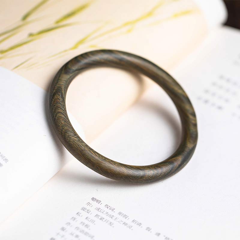 Nimara Ritual Tibetan Small Leaf Red Sandalwood Ebony Green Sandalwood Protection Bracelet Bangle
