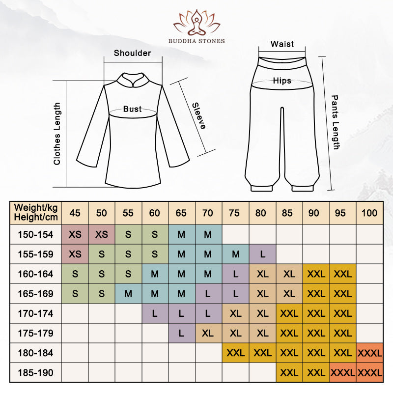 Nimara Ritual Meditation Zen Prayer Spiritual Tai Chi Qigong Practice Unisex Embroidery Clothing Set