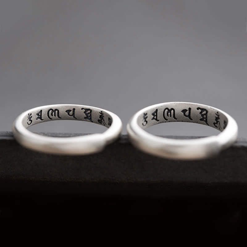 Nimara Ritual 990 Sterling Silver Six True Words Om Mani Padme Hum Love Peace Ring